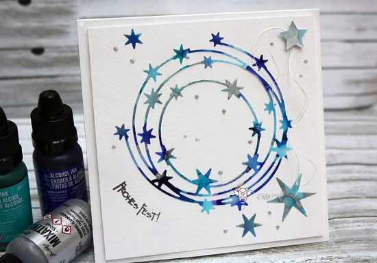 Sternenkranz mit alcohol inks1