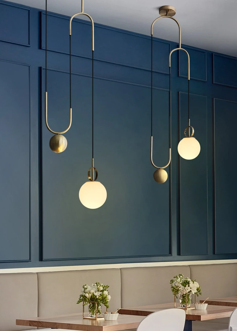 Suspension luminaire Modern Nordic Glass Ball LED Pendant Lights Bedroom Hanglamp Dining Room Home Deco Hanging Light Fixtures (4)