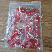 100 шт. красный светодиодный светильник 5 мм красный светодиод красный поворот красный