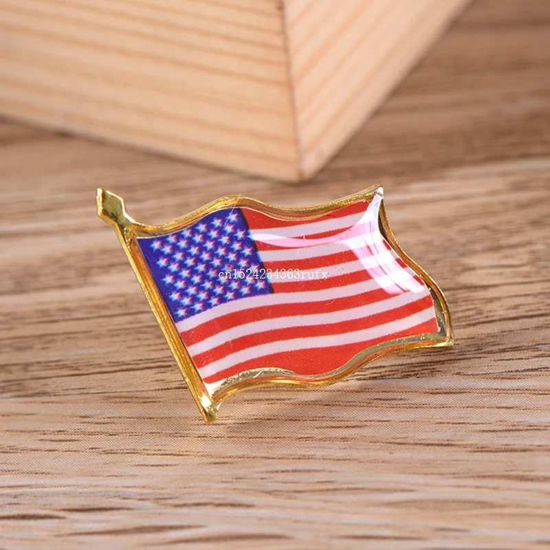 

1000pcs Craft Supplies American Flag Lapel Pin United States USA Hat Tie Tack Badge Pin Wedding Decoration Christmas Gifts