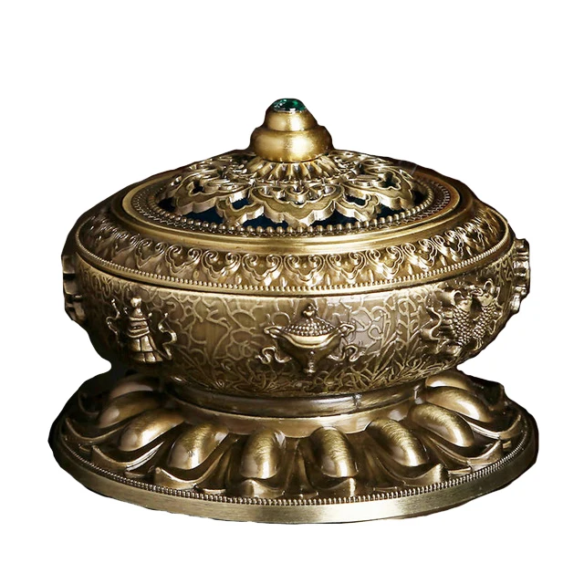 

Classical Copper Alloy Antique Copper Alloy Incense Censer Simple Aromatherapy Incense Burner S $