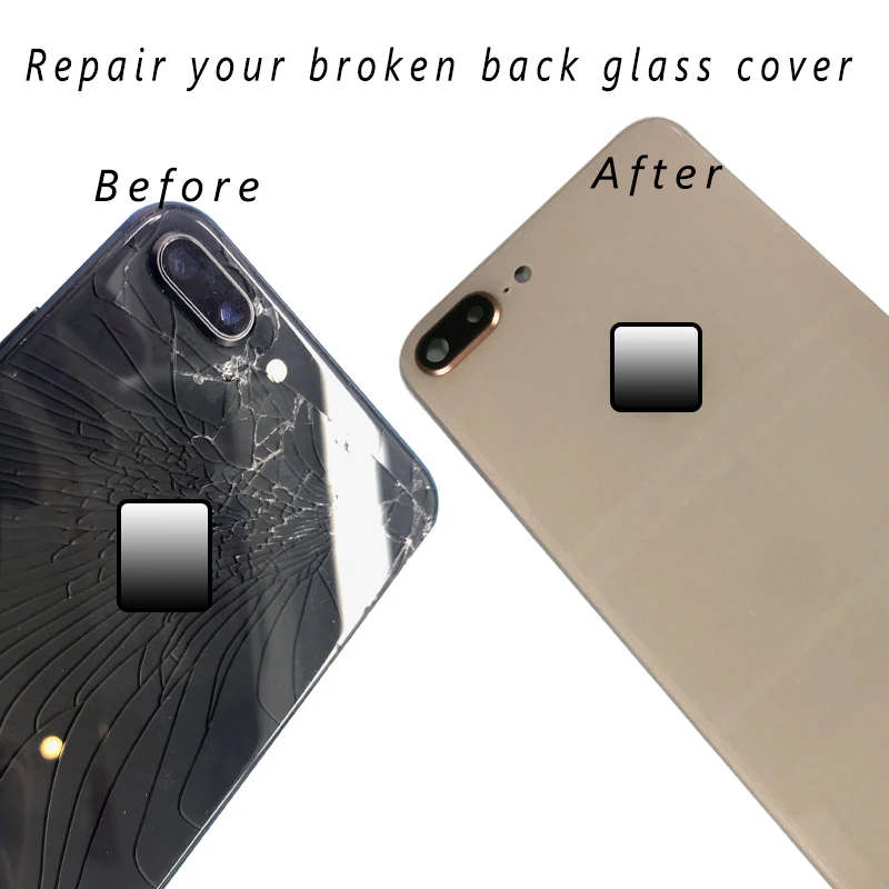 

AAA++Back Cover Glass Rear Housing For iPhone 8 Plus 8 Rear Door Body Assemble Housing Replacement Parts with Camera Flash Lens