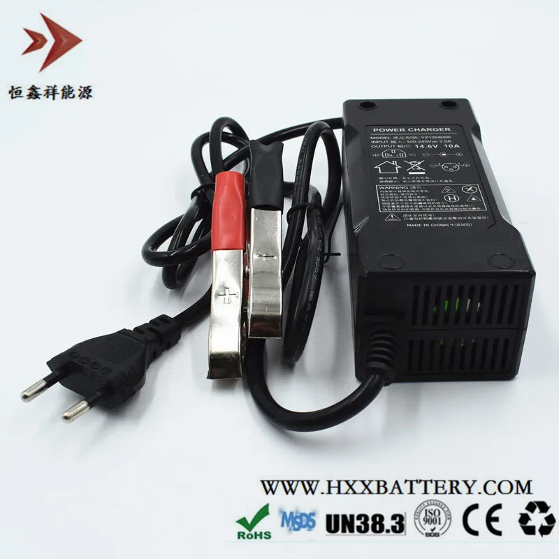 

Output 14.6V 10A Lifepo4 Battery Pack Charger with EU Plug Clips Charge DC Joint Adapter Input 100-240V 2A