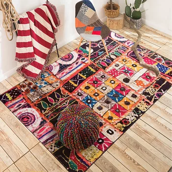 

Vintage Boho Print Carpet Bedroom Cloakroom Decor Carpets For Living Room Doormat Coffee Table Study Room Bedside Big Area Rugs