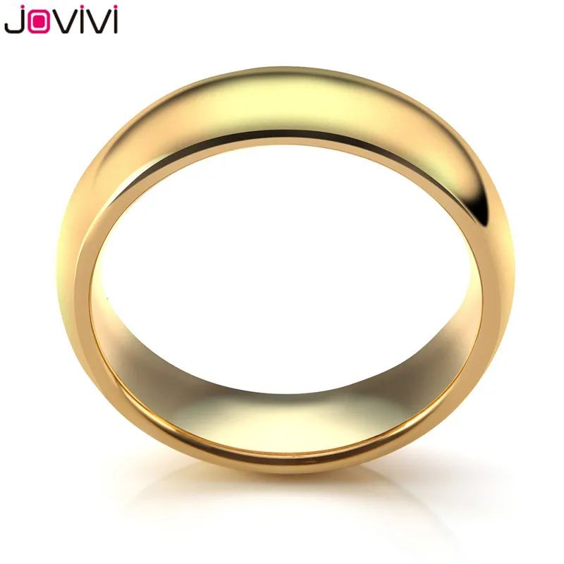 JOVIVI 2018 Brand New 4mm Gold tone Domed High Polished Plain Tungsten Wedding Bands Couples Band Ring for women Finger Ring