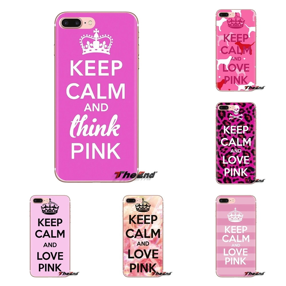 For Huawei G7 G8 P7 P8 P9 P10 P20 P30 Lite Mini Pro P Smart Plus 2017 2018 2019 Keep Calm and Love Pink TPU Transparent Bag Case |