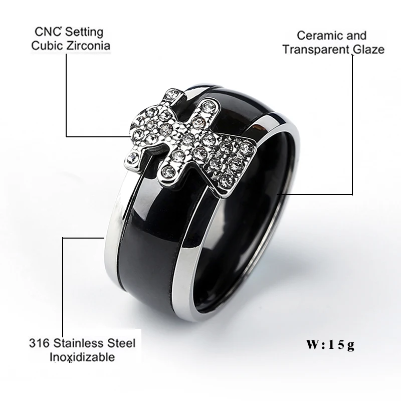 Smart Boy Cute Girl Lover Ceramic Rings Human Shape Stainless Steel Men Rings For Women Valentine's Day Christmas Jewelry Gift