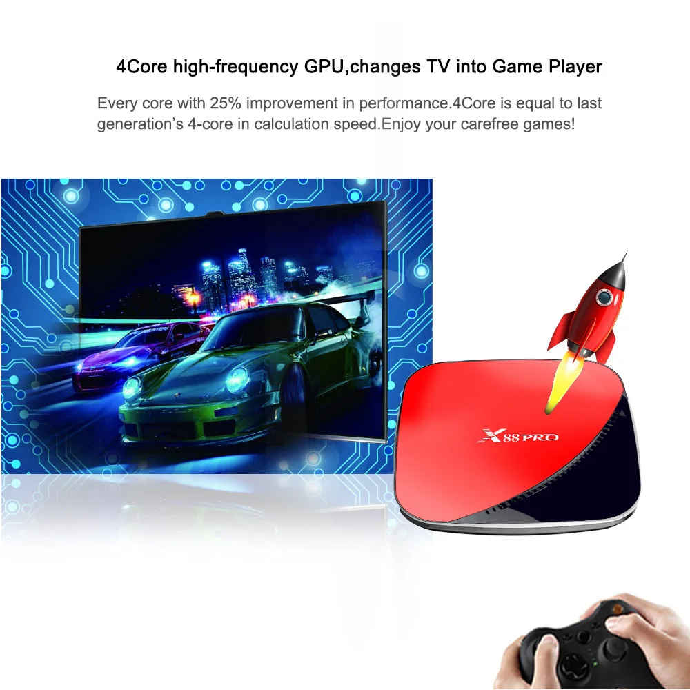  Android TV Box 9.0 X88 PRO Rockchip RK3318 4GB 64GB 2.4G 5G Wifi 1080P H.265 USB3.0 4K Google Play 
