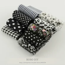 5 см* 100 см рулон ткани полоски стеганые DIY квилтинг кукольная ткань тильдас 9 шт./партия Хлопок с цветочным принтом в горошек черные наборы