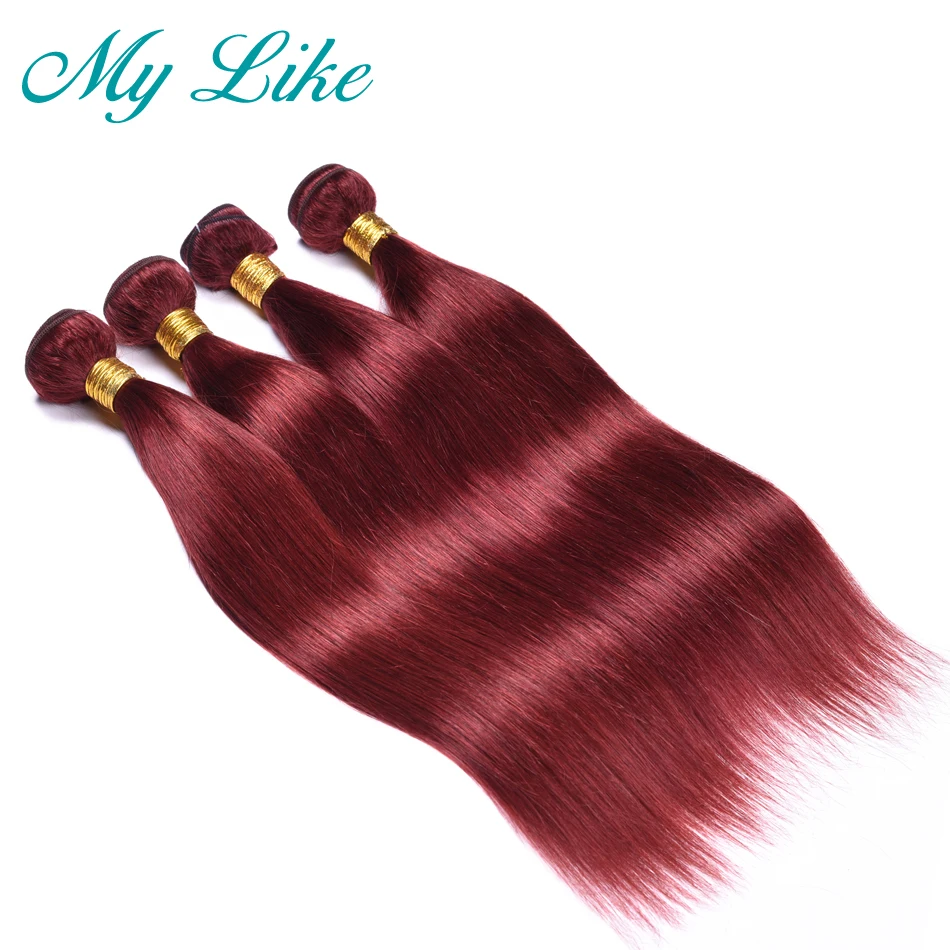 My Like Pre-colored Mink Brazilian Hair Weave Bundles #33 Red Non-remy Straight Weave Human Hair Extensions 4 Bundles Deals My Like Pre-colored Mink Brazilian Hair Weave Bundles #33 Red Non-remy Straight Weave Human Hair Extensions 4 Bundles Deals