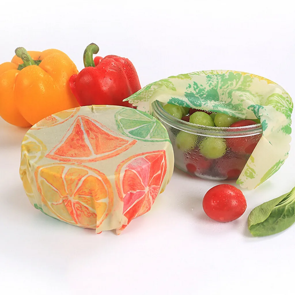 

Hot Sales 3pc Beeswax Fresh Cloth Organic Cotton Reusable Food Grade Packaging Cloth Reusable Fresh Food Bags
