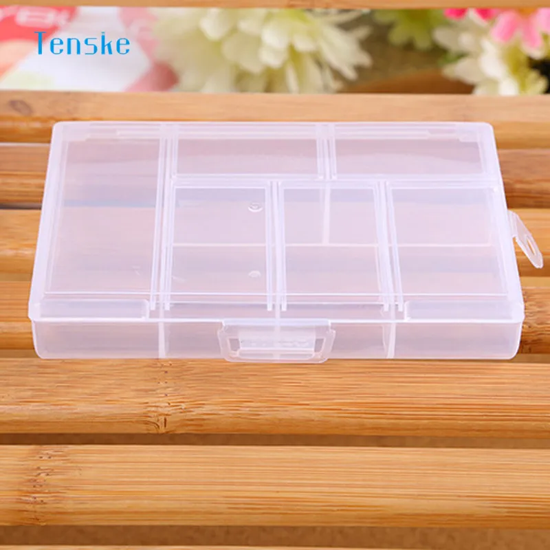 TENSKE 6 Grids Transparent Pink/White Pills Jewelry Nail Art Storage Case Bead Nail Tool Storage Container Craft Organizer 1PC TENSKE 6 Grids Transparent Pink/White Pills Jewelry Nail Art Storage Case Bead Nail Tool Storage Container Craft Organizer 1PC