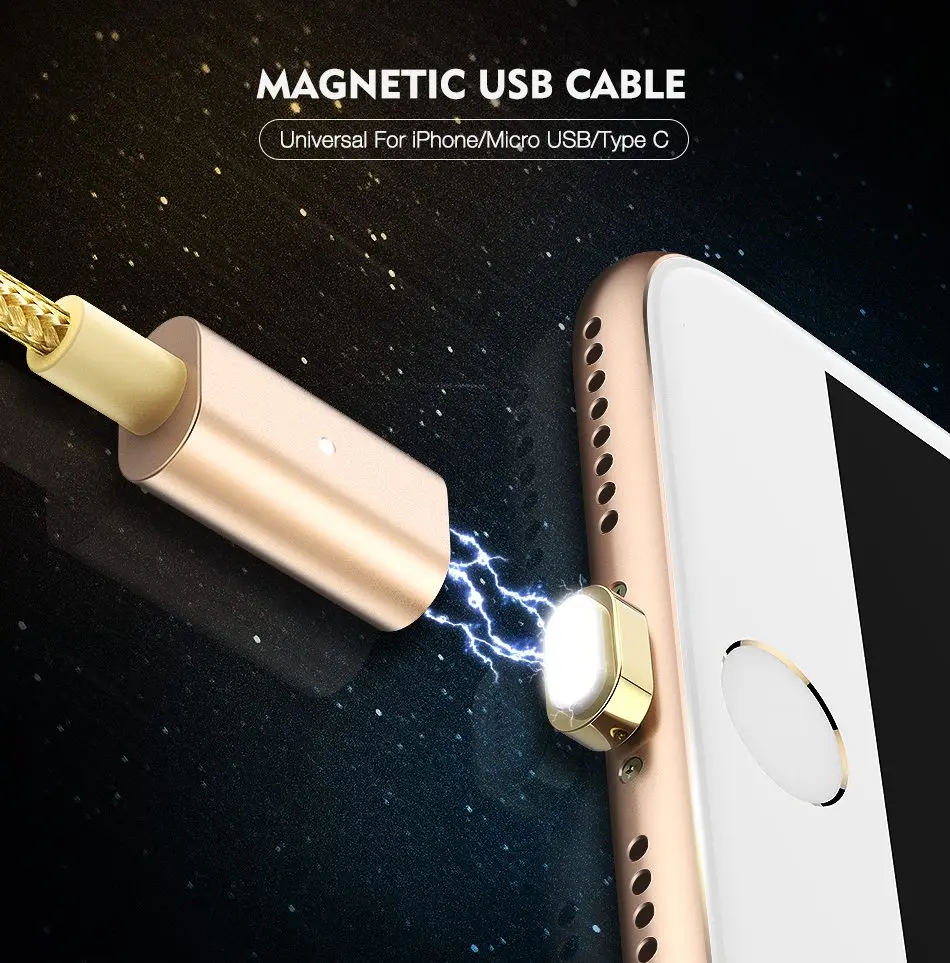 Магнитный usb-кабель FLOVEME для iPhone X, 8, 7 Plus, быстрое зарядное устройство для Micro USB type-C, Android, магнитный светодиодный кабель с датой