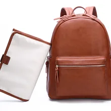 Большая сумка для подгузников из искусственной кожи, рюкзак для мамы в коричневом цвете, сумка-Органайзер для коляски, сумки для мам и путешествий, детские сумки для подгузников