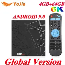 4 ГБ ОЗУ 64 Гб ПЗУ 6 K Smart tv BOX Android 9,0 T95 MAX Allwinner H6 четырехъядерный 2,4G Wi-Fi YouTube 16G/32G T95MAX PK TX6 телеприставка