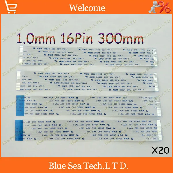 16 pin FFC/FPC Гибкий плоский кабель 1 0 мм Шаг 300 Isotropy A или Anisotropy B AWM 20624 80C 60В VW-1 |