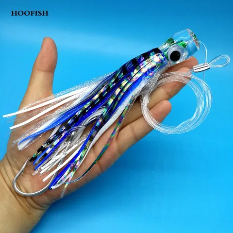 Cabeça de Polvo Isca de Pesca Hoofish Lote Grande Biônico Isca 42g 110g Cores Sul Óleo Barco Pesca Atum Enfrentar 6 Pçs –