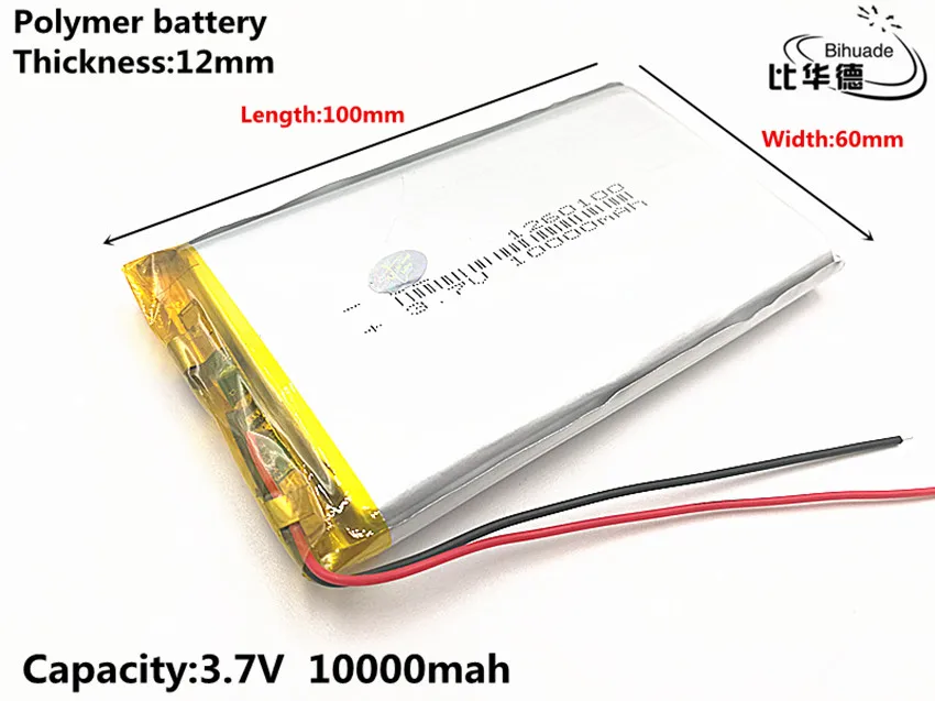 Хорошее качество 3,7 в, 10000 мАч, 1260100 полимерный литий-ионный/литий-ионный аккумулятор для игрушек, банка питания, GPS