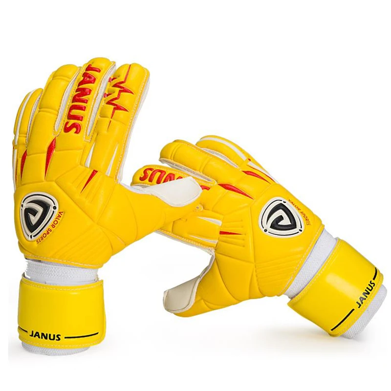 

Professional goalkeeper gloves Finger Protection Thicken Latex Soccer Football Goalie De Futebol Gloves 5 Finger Guard Removable