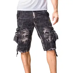 Модные Для мужчин молния Fly Повседневное карман пляжные работы Повседневное короткие брюки прямые шорты плюс размер укороченные джинсы