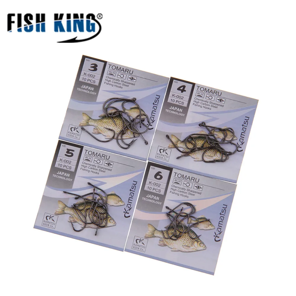 FISH KING 50 шт./лот Size3 Size12 крючок с бородкой из высокоуглеродистой стали рыболовный
