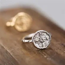 Fashion Gold Silver Color Coin Compass Vintage Rings For Women Boho Finger Round Ring Female Friendship Jewelry Gifts round aluminum compass silver