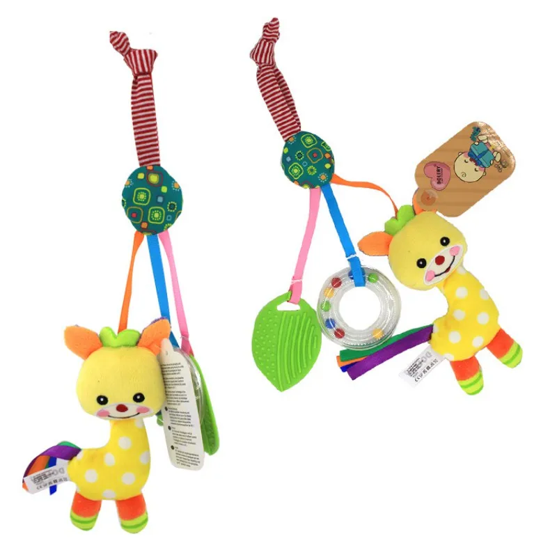 Висячие колокольчики игрушки, погремушки для младенцев игрушки Мягкая коляска подвесная игрушка милые животные Кукла Детская кроватка Прорезыватели материал лев собака лошадь - Цвет: C3-31cm