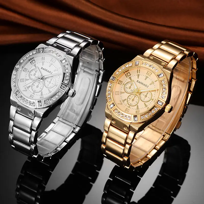

Fashion Women's Watches Top Luxury Brand BGold Silver Diamond Bracelet Analog Quartz Watch Ladies Rhinestone Dress Wristwatch 40