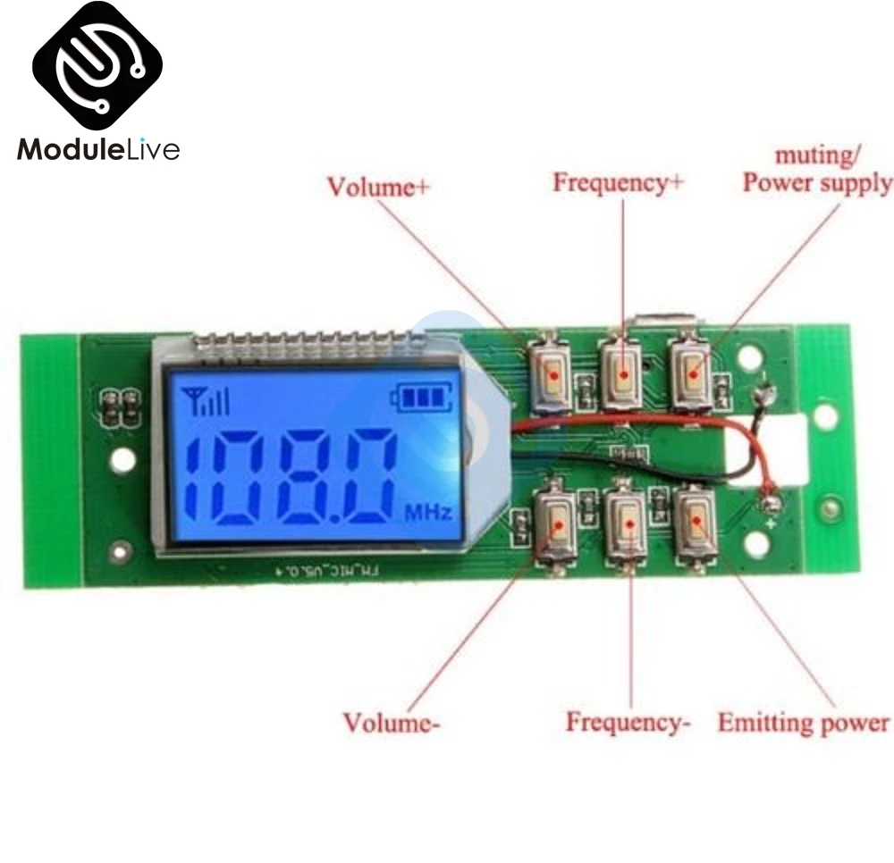 FM передатчик модуль Плата Беспроводной микрофон печатная плата компьютер аудио передача DC 3 в 5 В FM модуль 87,0 МГц-108,0 МГц