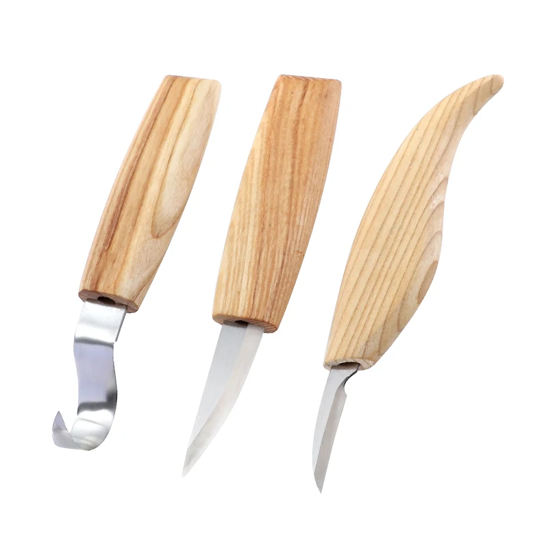 3PCS Wood Carving Set Knife Sharp-edged Wood Gouge Chisels DIY Cutter Woodworking Carving Tools - Тип лезвия: 3PCS
