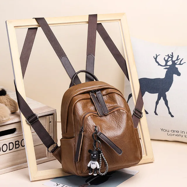 

2019 New Chic Backpack Lightweight Spacious Casual Daypacks Soft PU Leather Mini Cute Bag For Women Female Girls Ladies