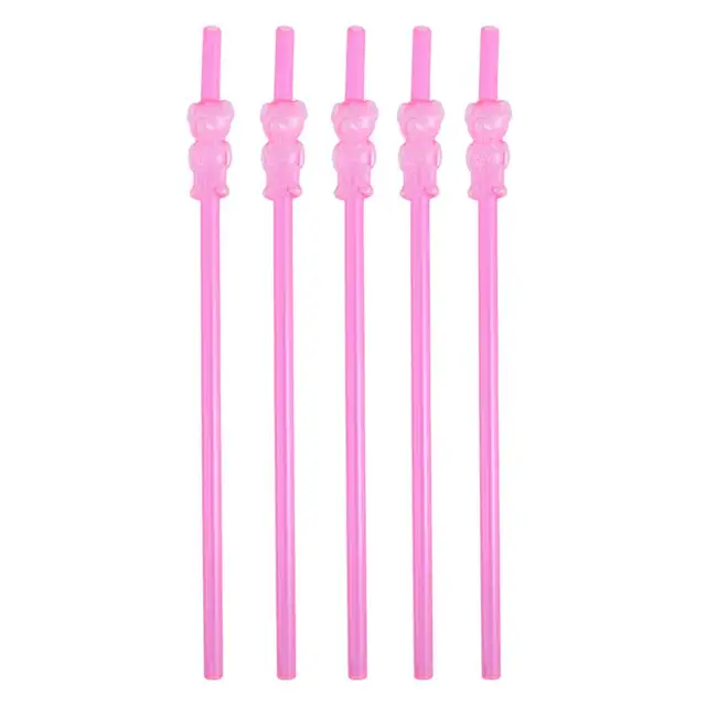 5pcs Plastic Straws Novelty Drinking Straw for Wedding Decoration Birthday Party Favors Hawaiian