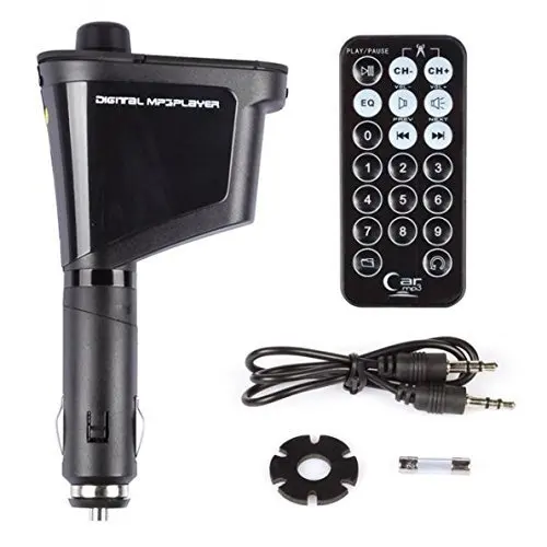 

Car MP3 Player 12V/24V with perfect high-quality stereo Wireless FM Transmitter and USB SD MMC Slot 3.5mm with Remote
