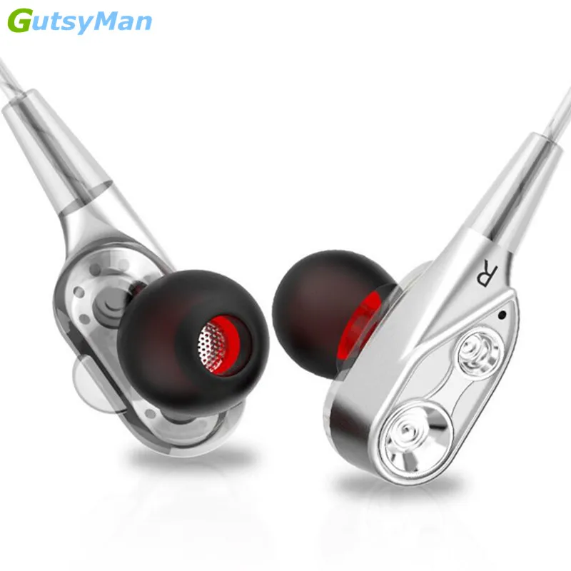 

GutsyMan GM21 Pro Dual Dynamic Driver Professional In Ear Sport HIFI Earphone with 4 driver inside For Samsung For XIAOMI iphone