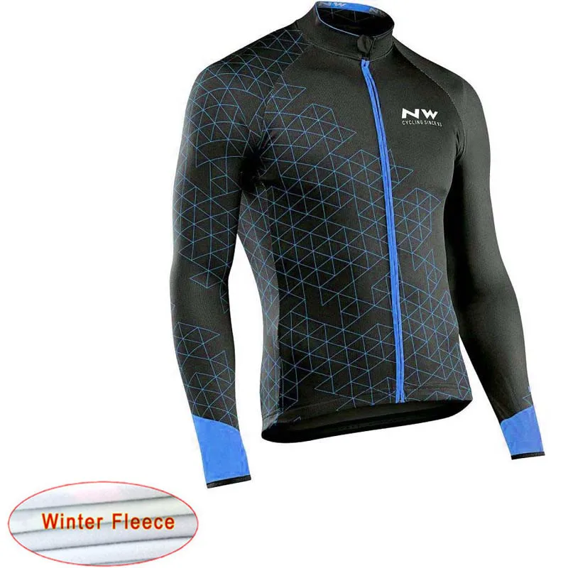 

NW Winter Men's Cycling Jersey Warm Thermal Fleece Long Sleeve Racing Bicycle Mountain Clothing Maillot Ropa Ciclismo Hombre C28