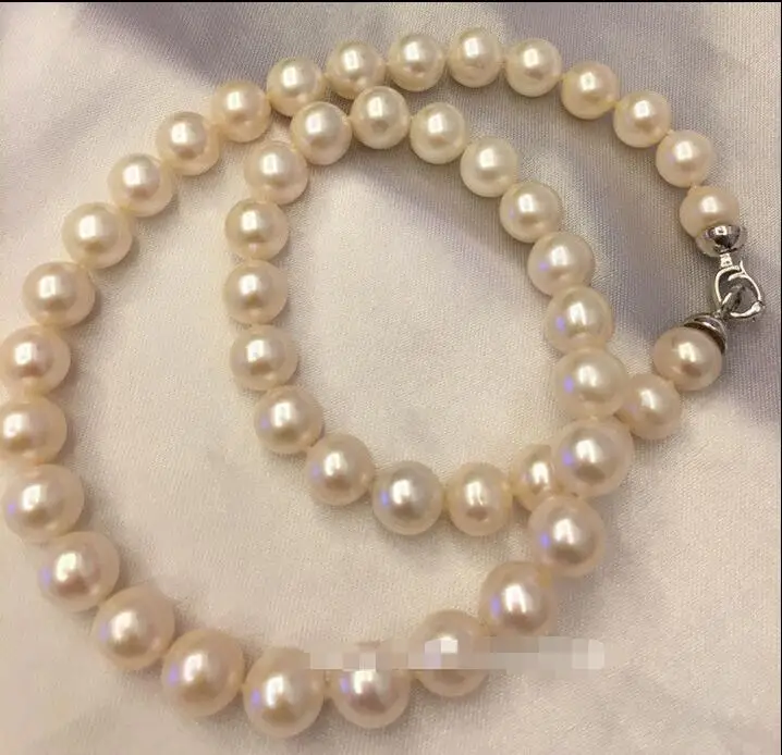 

FREE SHIPPING HOT sell new Style >>>>> 17"AAA+ 9-10MM PERFECT SOUTH SEA WHITE PEARL NECKLACE