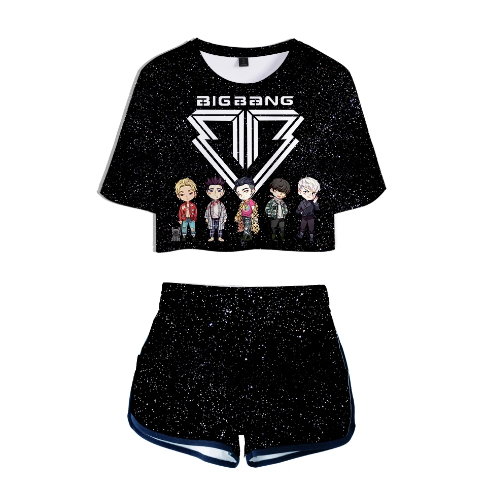 BIGBANG 3D наборы Женский костюм Девушки Сексуальная уличная Корейская мужская пение