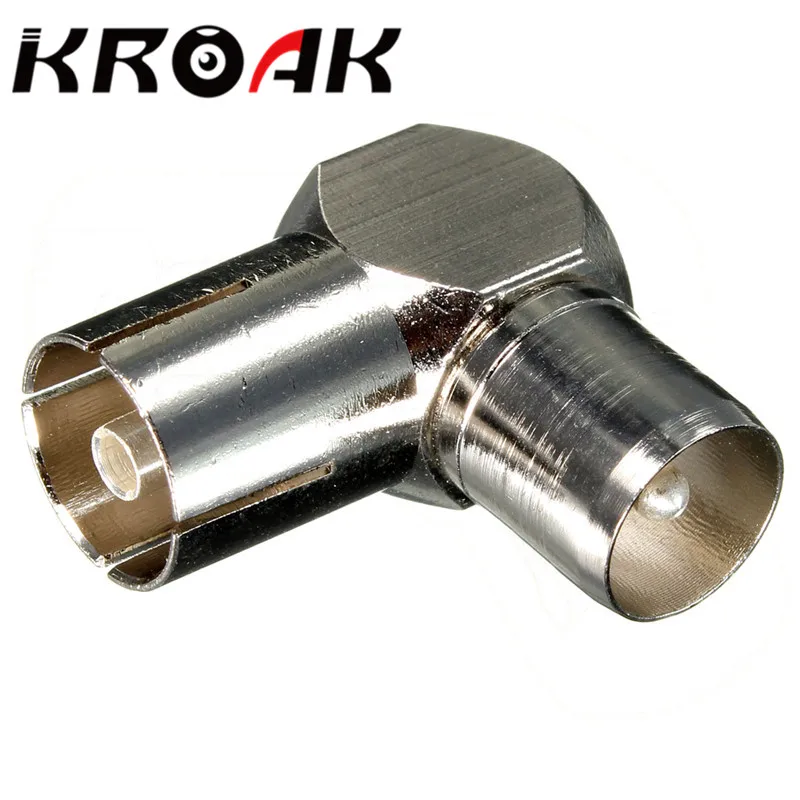 

KROAK Aluminium Alloy 90 Degree Right Angled TV Cable Connector Male Coax Aerial Antenna Plug to Female Socket