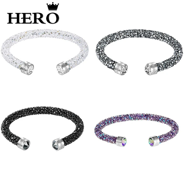

HERO Original Reprint High Quality 1:1 SWA Multi-Color Cubic Zirconia Opening Bracelet With Logo Mail