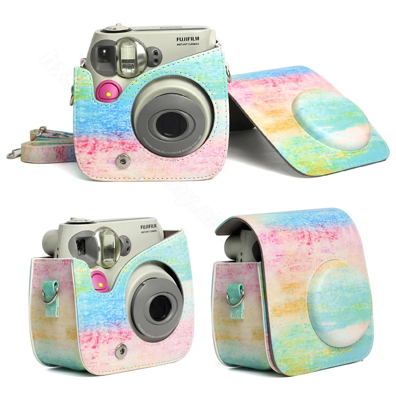 Genuine Fujifilm Instax Mini 7s Instant Photo Film Camera, Accept Fuji Instax Mini Film, with PU Leather Carrying Shoulder Bag