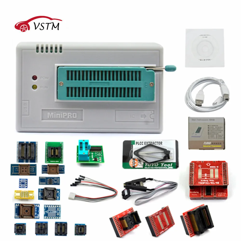 

V7.21 TL866II Plus TL866A WITH 21 ADAPTER USB Universal Programmer Bios/ECU Programmer+24adapters 1.8V nand flash 24 93 25 mcu