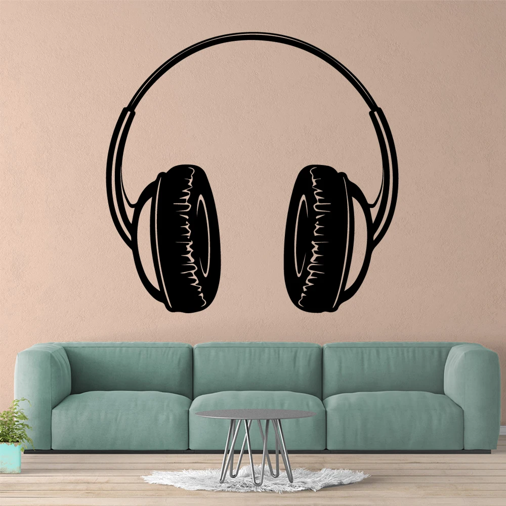 

Lovely Earphone Home Decor Vinyl Wall Stickers Decor Living Room Bedroom Removable Decal Creative Stickers