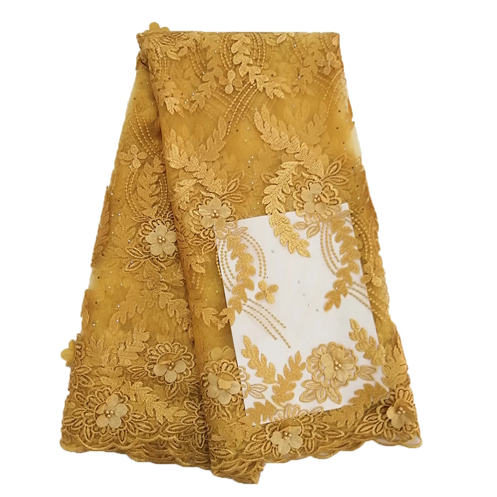 African Latest Lace Fabric 3DFlower Nigeria Lace Fabric Embroidery