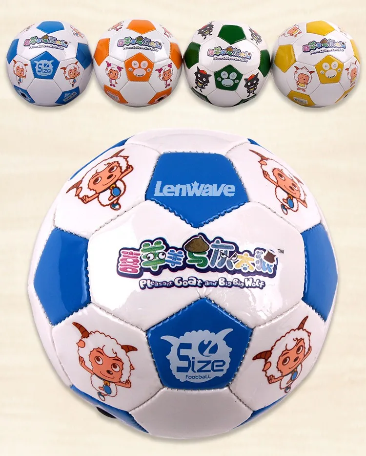 Hot Sales Mini Football Ball Size 2 Plesant Goat and Big Big Wolf PVC Soccer Ball For Kids