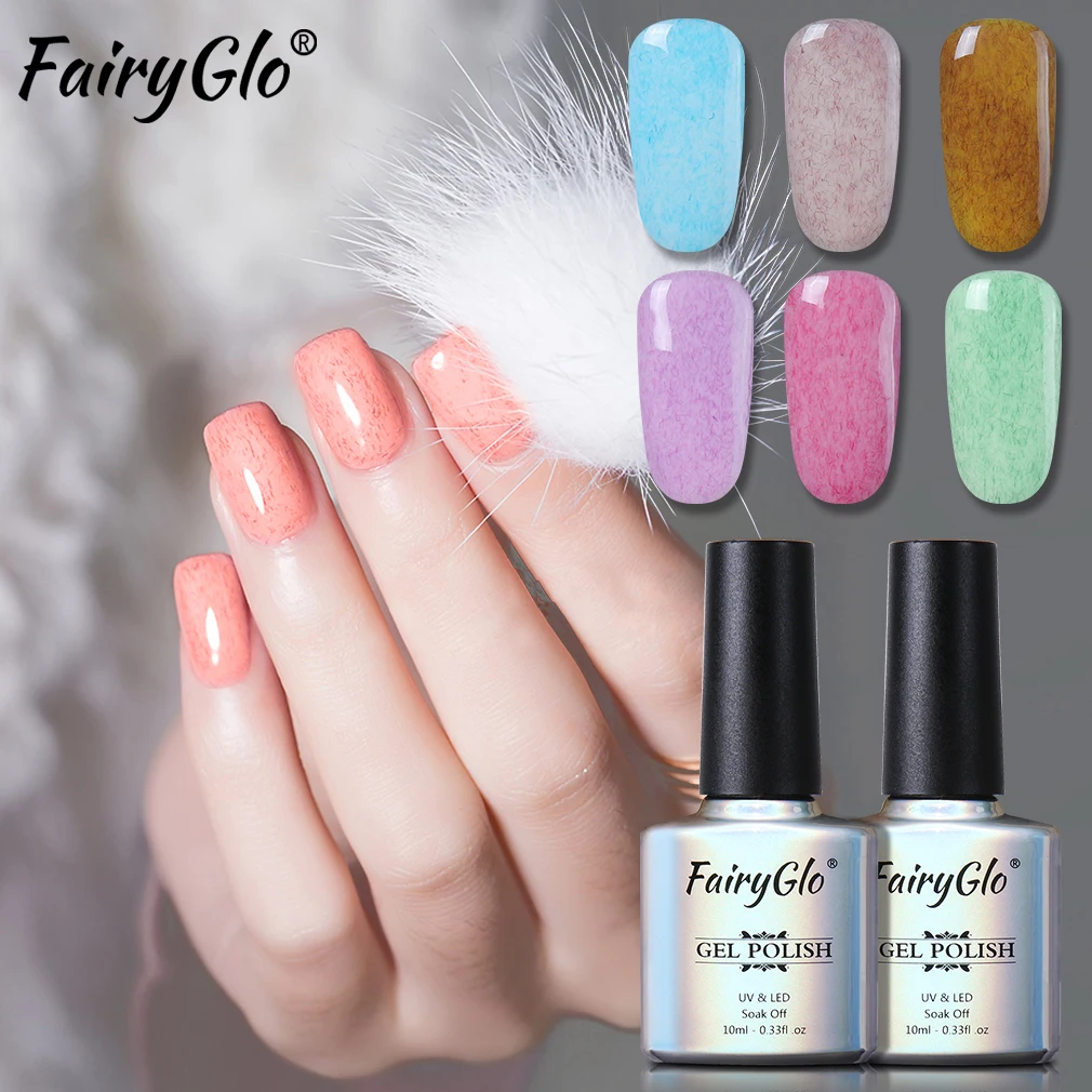 

FairyGlo 10ML Nail Gel Fax Fur UV LED Gel Nail Polish Stamping Enamel Paint Gellak Long Last Hybird Gel Varnish Lucky Lacquer