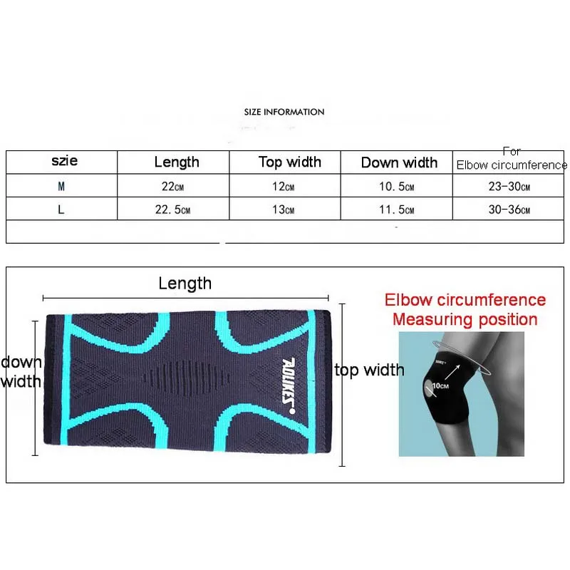 AOLIKES 2 шт. спортивный налокотник компрессионный протектор Велоспорт баскетбол рукав для мужчин женщин Теннис Волейбол Фитнес тренажерный зал