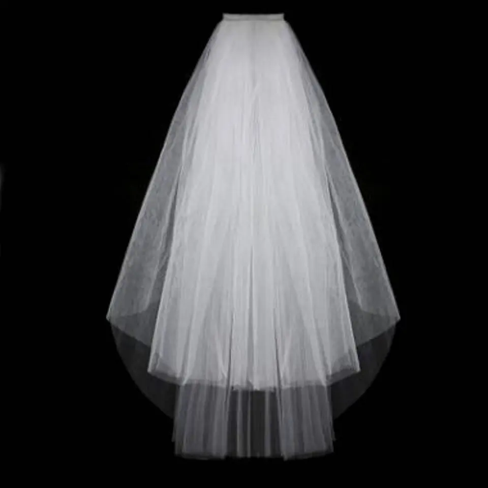 2019-Elegant-Ivory-Short-Woman-Bride-Veils-two-layer-75-CM-veiling-With-Comb-white-Veil (1)