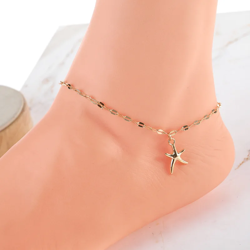 Boho Starfish Женская цепочка на лодыжку ювелирный браслет для лодыжки Femme chevill Bijoux Pulseras Tobilleras Mujer Enkelbandje