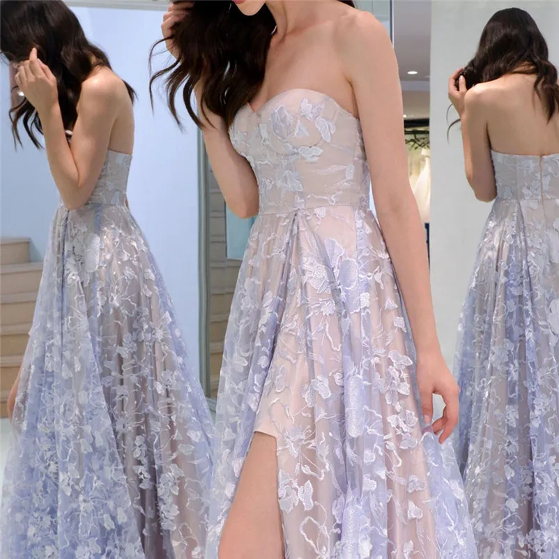 sexy dress women summer Autumn Women Sexy Sleeveless Lace Soild Sling Backless evening party Sheath Long Dress vestidos N05#N (1)