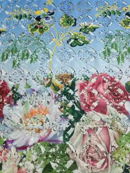 

New indian fabrics printed guipure lace colorful digital print African fashion lace cupion lace 2017 latest designs for fashion